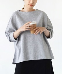 【食べこぼしも安心！撥水・撥油加工つき】シミヘン加工 フレンチバスク ワイドプルオーバー［ボーダー＆無地］