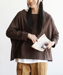 【食べこぼしも安心！撥水・撥油加工つき】シミヘン加工 フレンチバスク ワイドプルオーバー［ボーダー＆無地］