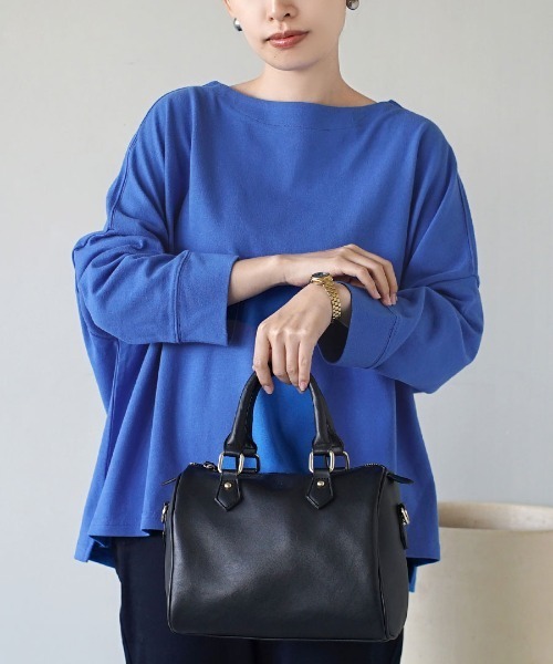 zootie（ズーティー）の「【食べこぼしも安心！撥水・撥油加工つき】シミヘン加工 フレンチバスク ワイドプルオーバー［ボーダー＆無地］（Tシャツ/カットソー・レディース・ホワイト×レッド/ホワイト×ブルー/ホワイト×グレー/ホワイト×ブラック/ロイヤルブルー/ネイビー/ブラック/ブルー系その他/ブラック×ホワイト/ダークグリーン/オフホワイト/レッド/ベージュ系その他/杢グレー/チョコ/ブラウン系その他/イエロー系その他2/ライトイエロー/ライトブルー/ブルー系その他2/イエロー系その他/ライトピンク/ミント/ネイビー系1/レッド系その他/ベージュ系その他2/イエロー系その他3/グレー系その他/ネイビー×ホワイト・フリー）」の19枚目の写真