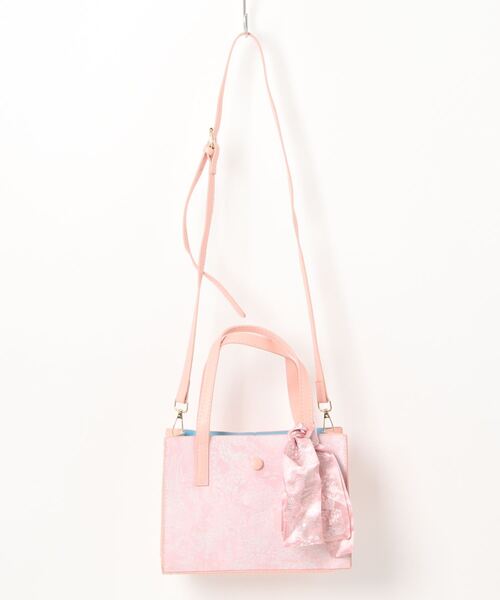 Jasmine Grandiflorum（ジャスミングランディフローラム）の「ジャカード２WAYトートバッグ（トートバッグ・レディース・ピンク/グレー/ブラック・FREE）」の7枚目の写真