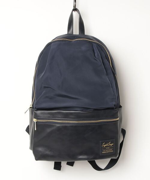 Legato Largo(レガートラルゴ)の「廃盤 Legato Largo / グログラン調ポリ/PU 10ポケリュック / LR-H1051Z(バックパック/リュック・レディース・ブラック/グレー系その他/ライトグレー/ネイビー/グレー・ONESIZE)」の15枚目の写真