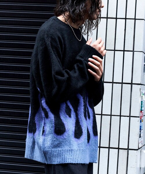FREAK'S STORE(フリークスストア)の「限定展開 PENNEYS×FREAK'S STORE/ぺニーズ 別注 モヘヤタッチ クルーネック シャギーニット/レオパード/アーガイル(ニット/セーター・メンズ・ブラック/ベージュ/ブラウン/グレー/オレンジ/ブルー・MEDIUM/LARGE/SMALL)」の10枚目の写真
