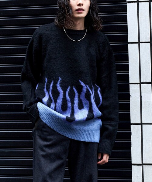 FREAK'S STORE(フリークスストア)の「限定展開 PENNEYS×FREAK'S STORE/ぺニーズ 別注 モヘヤタッチ クルーネック シャギーニット/レオパード/アーガイル(ニット/セーター・メンズ・ブラック/ベージュ/ブラウン/グレー/オレンジ/ブルー・MEDIUM/LARGE/SMALL)」の12枚目の写真