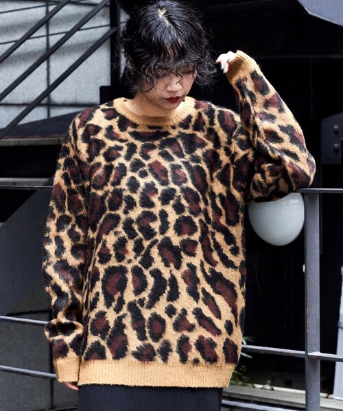FREAK'S STORE(フリークスストア)の「限定展開 PENNEYS×FREAK'S STORE/ぺニーズ 別注 モヘヤタッチ クルーネック シャギーニット/レオパード/アーガイル(ニット/セーター・メンズ・ブラック/ベージュ/ブラウン/グレー/オレンジ/ブルー・MEDIUM/LARGE/SMALL)」の14枚目の写真