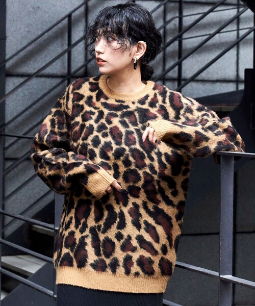FREAK'S STORE(フリークスストア)の「限定展開 PENNEYS×FREAK'S STORE/ぺニーズ 別注 モヘヤタッチ クルーネック シャギーニット/レオパード/アーガイル(ニット/セーター・メンズ・ブラック/ベージュ/ブラウン/グレー/オレンジ/ブルー・MEDIUM/LARGE/SMALL)」の16枚目の写真