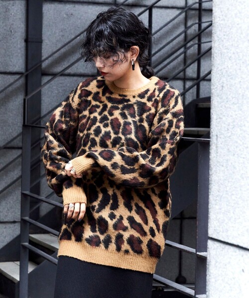 FREAK'S STORE(フリークスストア)の「限定展開 PENNEYS×FREAK'S STORE/ぺニーズ 別注 モヘヤタッチ クルーネック シャギーニット/レオパード/アーガイル(ニット/セーター・メンズ・ブラック/ベージュ/ブラウン/グレー/オレンジ/ブルー・MEDIUM/LARGE/SMALL)」の19枚目の写真