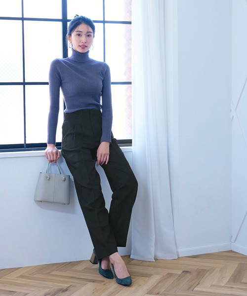 coca（coca）（コカ）の「厚手ツイルタックワイドパンツ（その他パンツ・レディース・チャコール/ブラック・M/L）」の3枚目の写真
