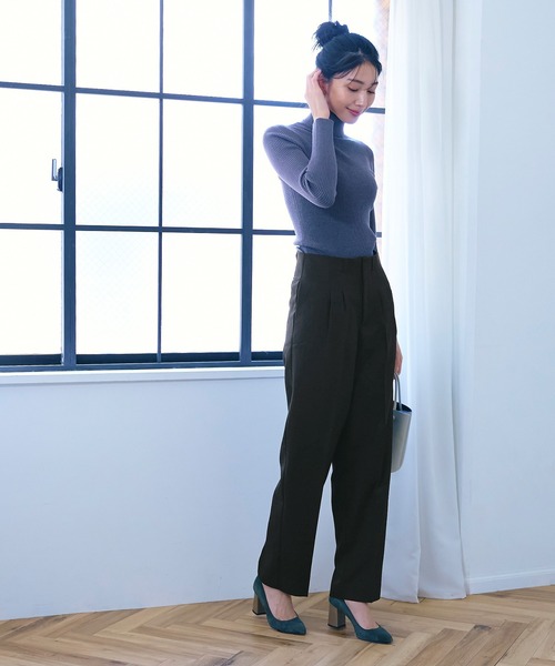 coca（coca）（コカ）の「厚手ツイルタックワイドパンツ（その他パンツ・レディース・チャコール/ブラック・M/L）」の4枚目の写真