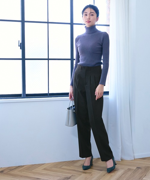 coca（coca）（コカ）の「厚手ツイルタックワイドパンツ（その他パンツ・レディース・チャコール/ブラック・M/L）」の5枚目の写真