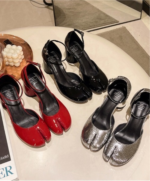 Burner（バーナー）の「【OKUOKU Recommend Select】足袋 ストラップ パンプス oku-shoes-717216572713-51 U（パンプス・レディース・シルバー/ワインレッド/ブラック・38/39/36）」の10枚目の写真