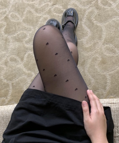 EPICKS（エピックス）の「ハートモチーフタイツ（タイツ/ストッキング・レディース・ホワイト/ブラック・FREE）」の3枚目の写真