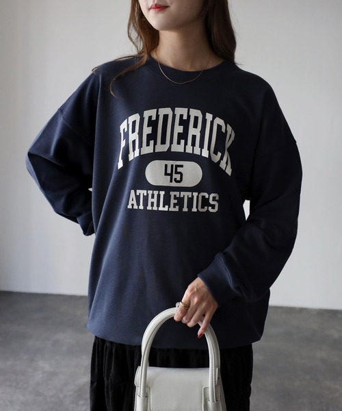 Riberry(リベリー)の「FREDERICKプリントトレーナー(スウェット・レディース・オートミール/レッド/グリーン系/チャコールグレー/ブラック/ネイビー・FREE)」の10枚目の写真