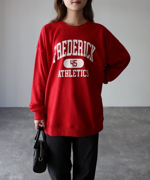 Riberry(リベリー)の「FREDERICKプリントトレーナー(スウェット・レディース・オートミール/レッド/グリーン系/チャコールグレー/ブラック/ネイビー・FREE)」の15枚目の写真