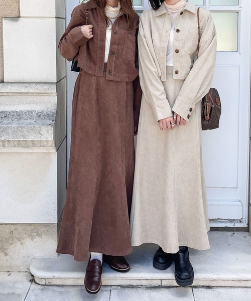 Ambre Ciel（アンブルシエル）の「コーデュロイマーメイドスカート／WEB/EC限定商品（スカート・レディース・ライトベージュ/アイボリー/ダークブラウン・FREE）」の10枚目の写真