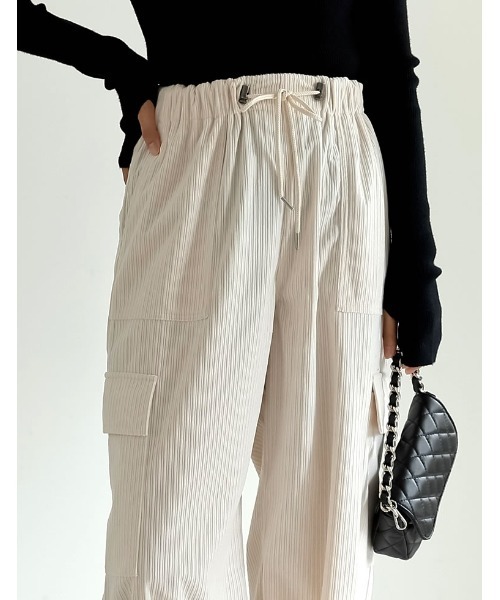 Re:EDIT（リエディ）の「[2WAY][低身長サイズ有]コーデュロイカーゴパンツ（カーゴパンツ・レディース・アイボリー/チャコールグレー/モカ・LARGE/MEDIUM/SHORT）」の7枚目の写真