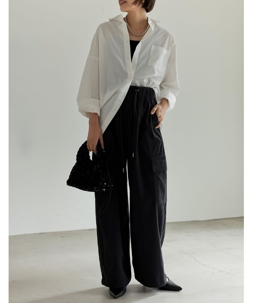 Re:EDIT（リエディ）の「[2WAY][低身長サイズ有]コーデュロイカーゴパンツ（カーゴパンツ・レディース・アイボリー/チャコールグレー/モカ・LARGE/MEDIUM/SHORT）」の13枚目の写真