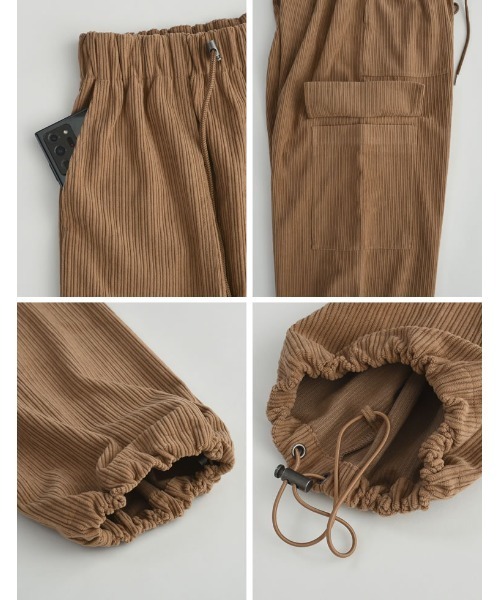 Re:EDIT（リエディ）の「[2WAY][低身長サイズ有]コーデュロイカーゴパンツ（カーゴパンツ・レディース・アイボリー/チャコールグレー/モカ・LARGE/MEDIUM/SHORT）」の20枚目の写真
