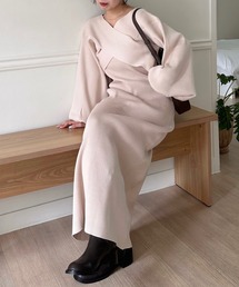 muguet | releve cache-coeur knit op(ワンピース)