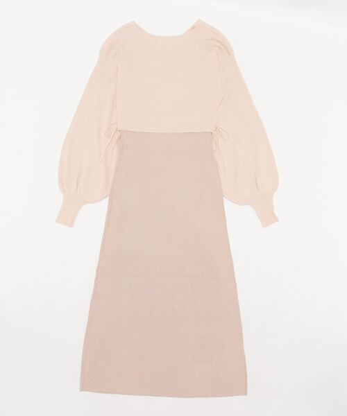 muguet（ミュゲ）の「カシュクールニットワンピース（ワンピース・レディース・ピンク/アイボリー・FREE）」の4枚目の写真