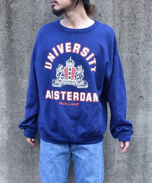 VINTAGE（ヴィンテージ）の「【ヴィンテージ古着】80's UNIVERSITY AMSTERDAM HOLLAND クルーネックスウェット（スウェット・メンズ・ネイビー・X-LARGE）」の7枚目の写真