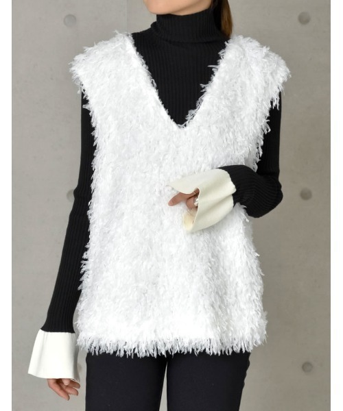 Re:EDIT（リエディ）の「前後2WAYリボン付きフェザーベスト（ベスト