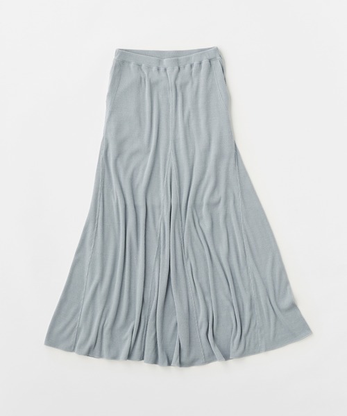 UNFIL(アンフィル)の「unfil アンフィル / raw silk rib-jersey flared long skirt ローシルクリブ-ジャージーフレアロングスカート / WFSP-UW121(スカート・レディース・イエロー系その他/ブラック系その他/ブルー系その他・0)」の3枚目の写真