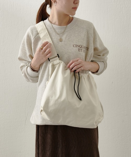 Pal collection（パルコレクション）の「ドロストラージショルダーバック（ショルダーバッグ・レディース・ブラック/アイボリー/ピンク・FREE）」の2枚目の写真