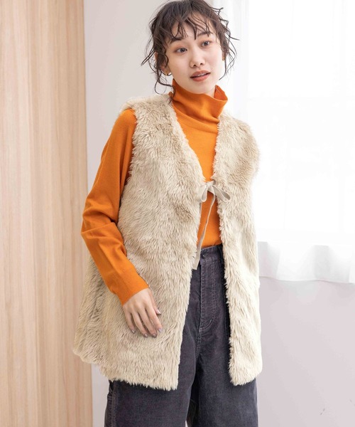 niko and...（ニコアンド）の「ウールブレンドソフトタートル（ニット/セーター・レディース・ピンク/ブラック/オレンジ/アイボリー/ブルー・LARGE/MEDIUM）」の13枚目の写真