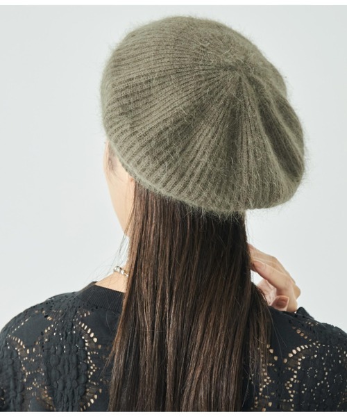 ANAP（アナップ）の「起毛ニットベレー帽（ハンチング/ベレー帽・レディース・グレー/ブラック/カーキ・FREE）」の8枚目の写真