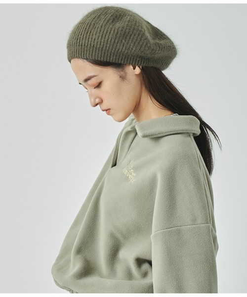 ANAP（アナップ）の「起毛ニットベレー帽（ハンチング/ベレー帽・レディース・グレー/ブラック/カーキ・FREE）」の12枚目の写真