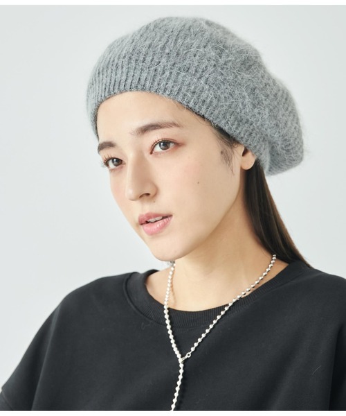 ANAP（アナップ）の「起毛ニットベレー帽（ハンチング/ベレー帽・レディース・グレー/ブラック/カーキ・FREE）」の18枚目の写真