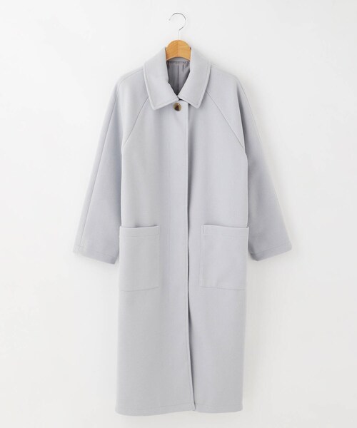 &Bridge(アンドブリッジ)の「innowave パッチポケット付きコート(ステンカラーコート・レディース・サックスブルー・02)」の1枚目の写真