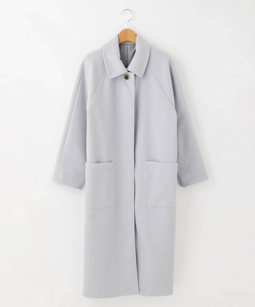 &Bridge(アンドブリッジ)の「innowave パッチポケット付きコート(ステンカラーコート・レディース・サックスブルー・02)」の2枚目の写真