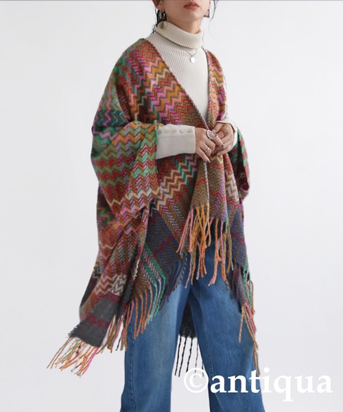 antiqua(アンティカ)の「2wayデザインポンチョ(ポンチョ・レディース・マルチ・FREE)」の1枚目の写真
