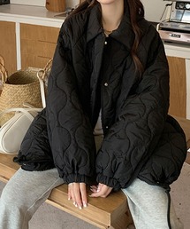 ウエーブキルティングコート