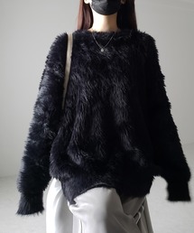 【 ４color 】ビッグシルエットロングシャギールーズニット ／ big silhouette long shaggy loose knit