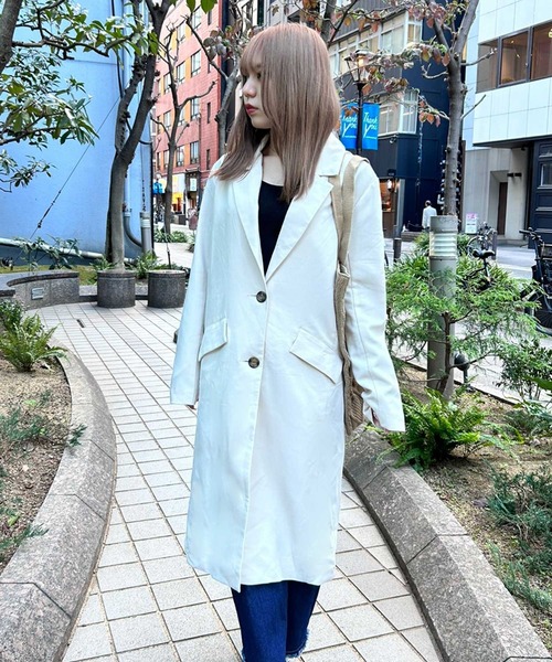 SPIGA(スピーガ)の「スプリングチェスターコート(トレンチコート・レディース・オフホワイト・FREE)」の8枚目の写真