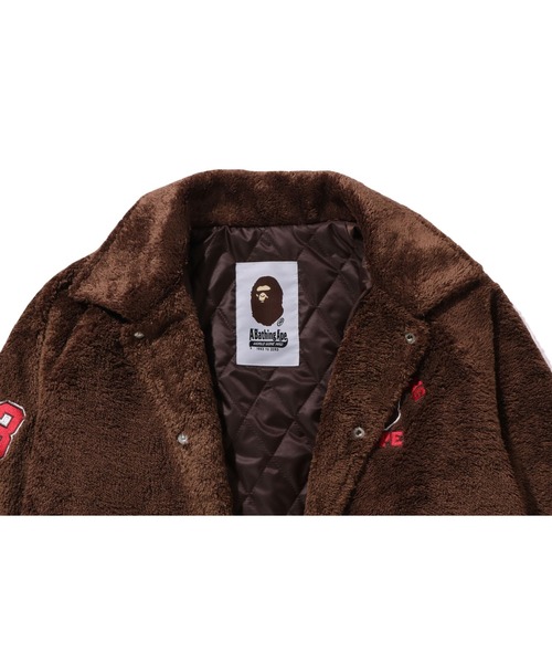 A BATHING APE（アベイシングエイプ）の「COLLEGE BOA VARSITY JACKET L（スタジャン・レディース・ブラウン/アイボリー・FREE）」の8枚目の写真