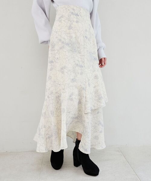 MAJESTIC LEGON(マジェスティックレゴン)の「アシメティアードフラワースカート(スカート・レディース・ブラック系その他/ブルー系その他2/ホワイト系その他2・SMALL/MEDIUM)」の18枚目の写真