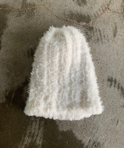 Didot.showroom（ディドット ショールーム）の「ファーニットビーニー（ニットキャップ/ビーニー・レディース・チャコール/ホワイト/ブラウン/ブラック・FREE）」の2枚目の写真