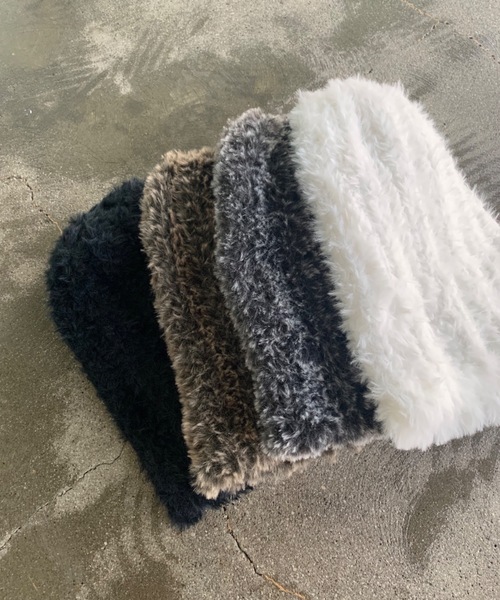 Didot.showroom（ディドット ショールーム）の「ファーニットビーニー（ニットキャップ/ビーニー・レディース・チャコール/ホワイト/ブラウン/ブラック・FREE）」の5枚目の写真