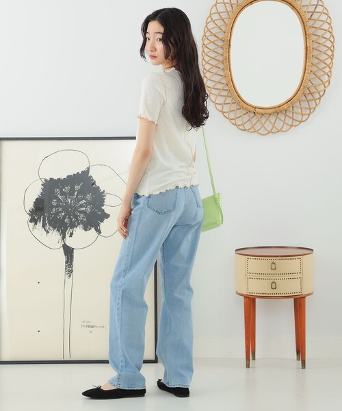 Ray BEAMS（レイビームス）の「Ray BEAMS / シャーリング センターシーム Tシャツ（Tシャツ/カットソー・レディース・グリーン/ブラック/オフホワイト・ONE SIZE）」の5枚目の写真