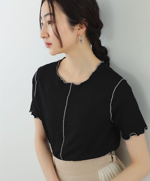 Ray BEAMS（レイビームス）の「Ray BEAMS / シャーリング センターシーム Tシャツ（Tシャツ/カットソー・レディース・グリーン/ブラック/オフホワイト・ONE SIZE）」の12枚目の写真