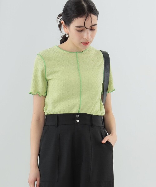 Ray BEAMS（レイビームス）の「Ray BEAMS / シャーリング センターシーム Tシャツ（Tシャツ/カットソー・レディース・グリーン/ブラック/オフホワイト・ONE SIZE）」の15枚目の写真