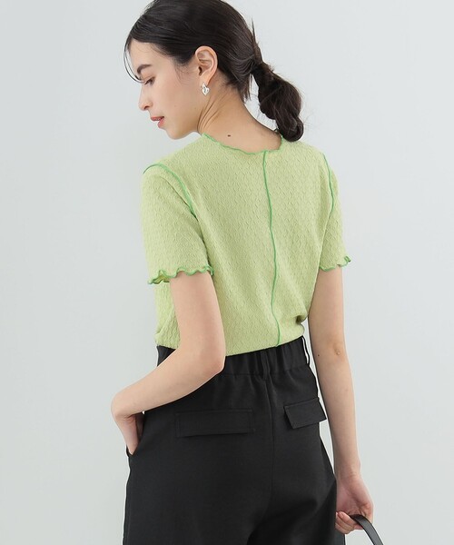 Ray BEAMS（レイビームス）の「Ray BEAMS / シャーリング センターシーム Tシャツ（Tシャツ/カットソー・レディース・グリーン/ブラック/オフホワイト・ONE SIZE）」の16枚目の写真