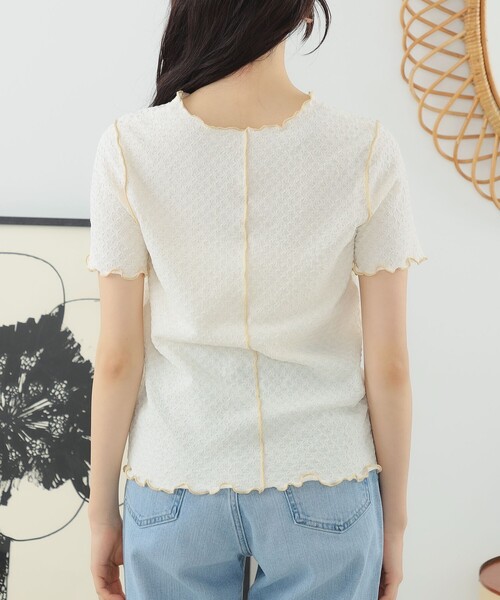 Ray BEAMS（レイビームス）の「Ray BEAMS / シャーリング センターシーム Tシャツ（Tシャツ/カットソー・レディース・グリーン/ブラック/オフホワイト・ONE SIZE）」の19枚目の写真