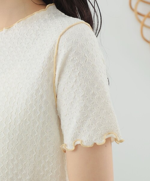 Ray BEAMS（レイビームス）の「Ray BEAMS / シャーリング センターシーム Tシャツ（Tシャツ/カットソー・レディース・グリーン/ブラック/オフホワイト・ONE SIZE）」の21枚目の写真