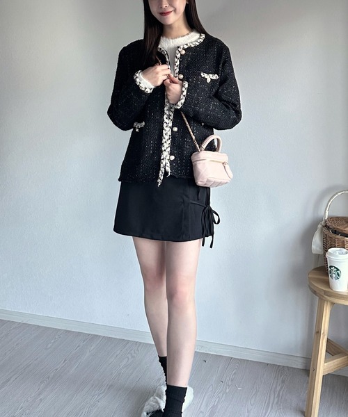 Silly(シリー)の「【韓国コーデに♪】サイドリボンスカート(スカート・レディース・ブラック・MEDIUM/LARGE)」の5枚目の写真