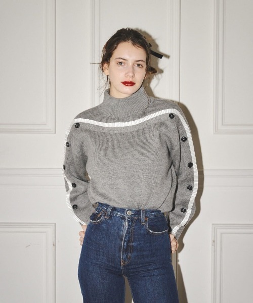 MIRO AMURETTE(ミロアミュレット)の「pleats line knit/プリーツラインニット(ニット/セーター・レディース・グレー・FREE)」の2枚目の写真