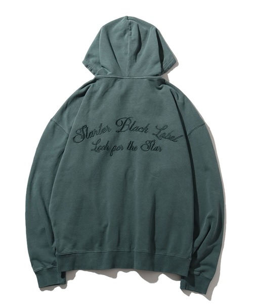 STARTER BLACK LABEL（スターターブラックレーベル）の「【STARTER /スターター】裏毛ピグメント加工 ロゴ刺繍フルジップパーカー（パーカー・メンズ・ベージュ/スミクロ/グリーン・XL/L/M）」の9枚目の写真